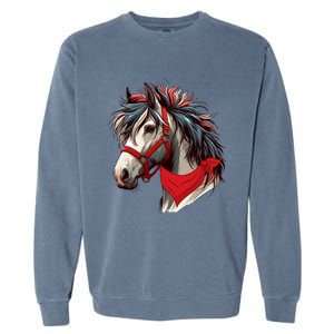 Horse Bandana For Equestrian Horseback Riding Horse Lover Gift Garment-Dyed Sweatshirt