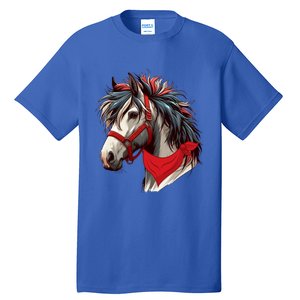 Horse Bandana For Equestrian Horseback Riding Horse Lover Gift Tall T-Shirt