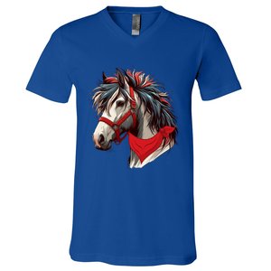 Horse Bandana For Equestrian Horseback Riding Horse Lover Gift V-Neck T-Shirt