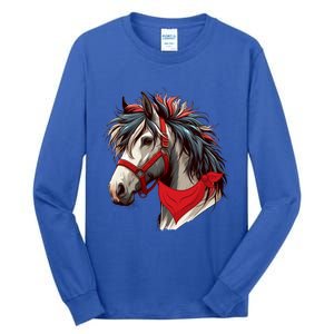 Horse Bandana For Equestrian Horseback Riding Horse Lover Gift Tall Long Sleeve T-Shirt