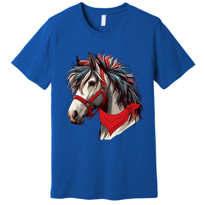 Horse Bandana For Equestrian Horseback Riding Horse Lover Gift Premium T-Shirt