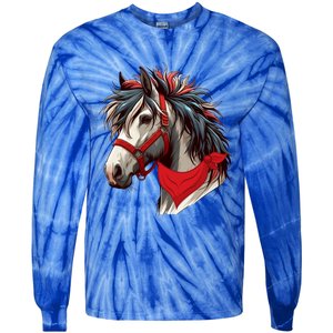 Horse Bandana For Equestrian Horseback Riding Horse Lover Gift Tie-Dye Long Sleeve Shirt