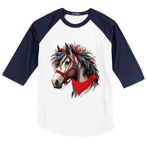 Horse Bandana For Equestrian Horseback Riding Horse Lover Gift Baseball Sleeve Shirt