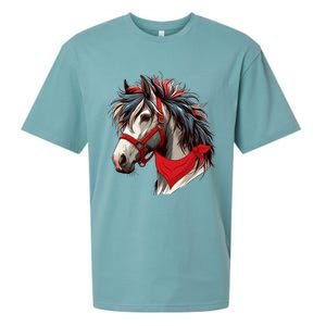 Horse Bandana For Equestrian Horseback Riding Horse Lover Gift Sueded Cloud Jersey T-Shirt