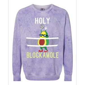 Holy Blockamole Funny Volleyball Block Avocado Teen Girl Colorblast Crewneck Sweatshirt