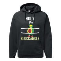 Holy Blockamole Funny Volleyball Block Avocado Teen Girl Performance Fleece Hoodie