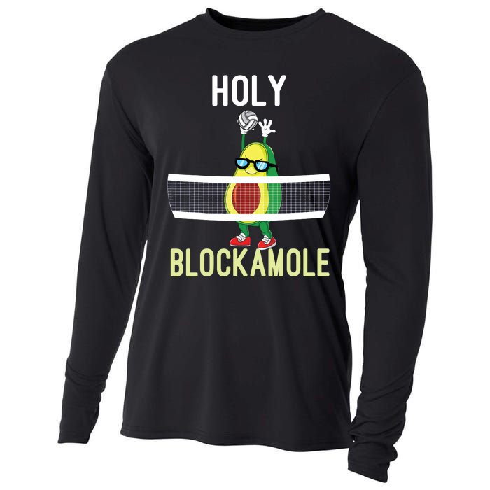 Holy Blockamole Funny Volleyball Block Avocado Teen Girl Cooling Performance Long Sleeve Crew