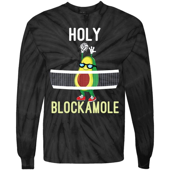 Holy Blockamole Funny Volleyball Block Avocado Teen Girl Tie-Dye Long Sleeve Shirt