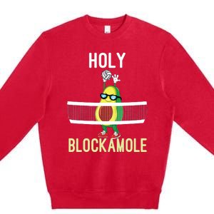 Holy Blockamole Funny Volleyball Block Avocado Teen Girl Premium Crewneck Sweatshirt