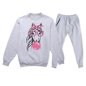 Horse Bandana For Horse Riding Horse Lover Women Premium Crewneck Sweatsuit Set