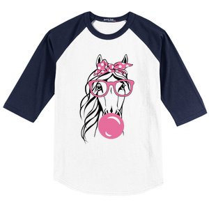 Horse Bandana For Horse Riding Horse Lover Women Baseball Sleeve Shirt