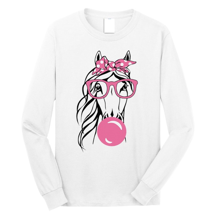 Horse Bandana For Horse Riding Horse Lover Women Long Sleeve Shirt