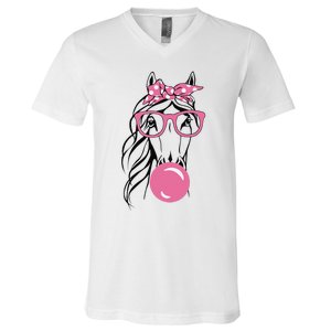 Horse Bandana For Horse Riding Horse Lover Women V-Neck T-Shirt