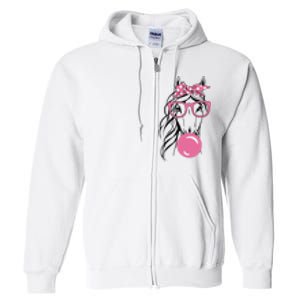 Horse Bandana For Horse Riding Horse Lover Women Full Zip Hoodie