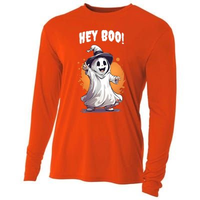 Hey Boo! Funny Halloween Ghost Costume Funny Gift Cooling Performance Long Sleeve Crew