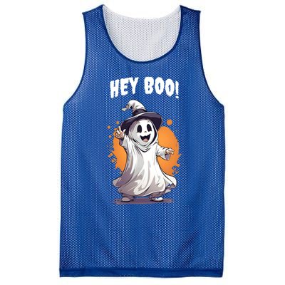 Hey Boo! Funny Halloween Ghost Costume Funny Gift Mesh Reversible Basketball Jersey Tank