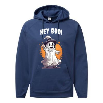 Hey Boo! Funny Halloween Ghost Costume Funny Gift Performance Fleece Hoodie