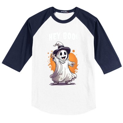 Hey Boo! Funny Halloween Ghost Costume Funny Gift Baseball Sleeve Shirt