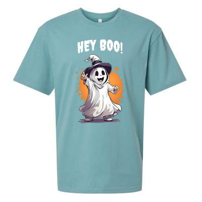 Hey Boo! Funny Halloween Ghost Costume Funny Gift Sueded Cloud Jersey T-Shirt