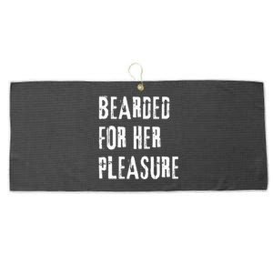 Humor Bearded for Her Pleasure Naughty Dirty Jokes Large Microfiber Waffle Golf Towel