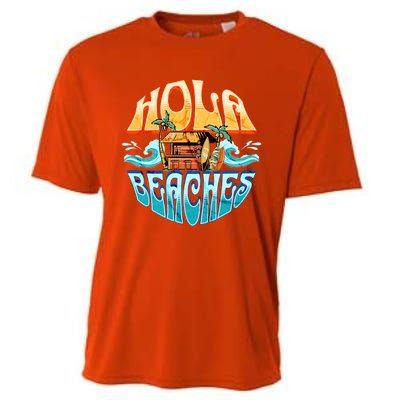 Hola Beaches Funny Aloha Beach Family Summer Vacation Trip Gift Cooling Performance Crew T-Shirt