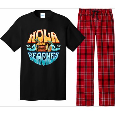 Hola Beaches Funny Aloha Beach Family Summer Vacation Trip Gift Pajama Set