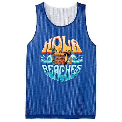 Hola Beaches Funny Aloha Beach Family Summer Vacation Trip Gift Mesh Reversible Basketball Jersey Tank