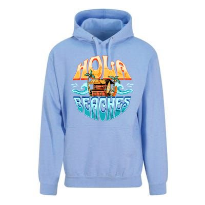 Hola Beaches Funny Aloha Beach Family Summer Vacation Trip Gift Unisex Surf Hoodie