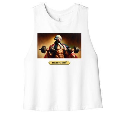 History Buff Funny George Washington Women's Racerback Cropped Tank