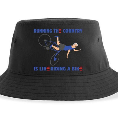 Horrible Biden Falling From Bike Sustainable Bucket Hat