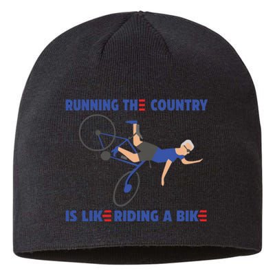 Horrible Biden Falling From Bike Sustainable Beanie