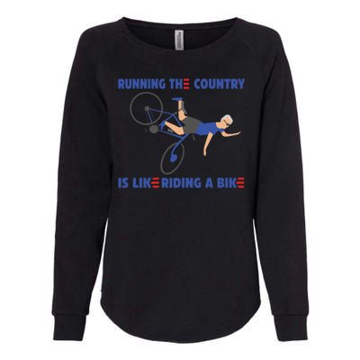 Horrible Biden Falling From Bike Womens California Wash Sweatshirt