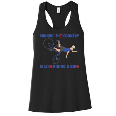 Horrible Biden Falling From Bike Women's Racerback Tank