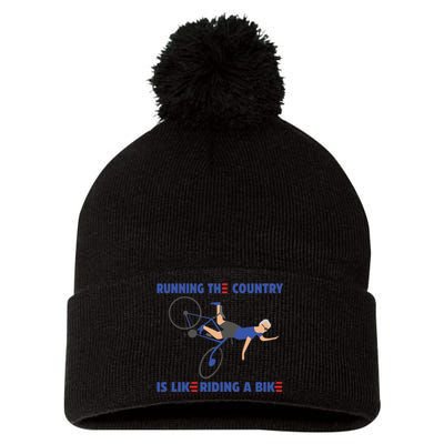 Horrible Biden Falling From Bike Pom Pom 12in Knit Beanie