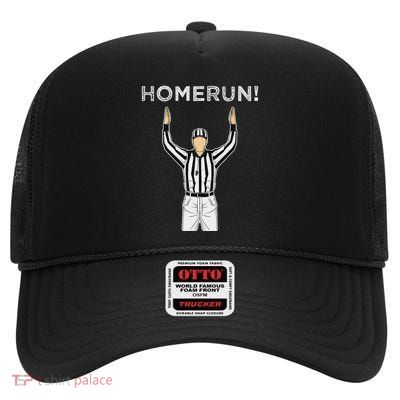 Homerun Baseball Football High Crown Mesh Back Trucker Hat