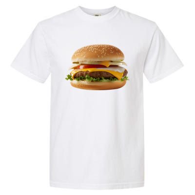 Hamburger Burger Food Day Buns Cheeseburger Grilling Outdoor Cool Gift Garment-Dyed Heavyweight T-Shirt