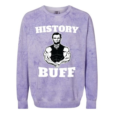 History Buff Funny Abraham Lincoln Weightlifting Colorblast Crewneck Sweatshirt