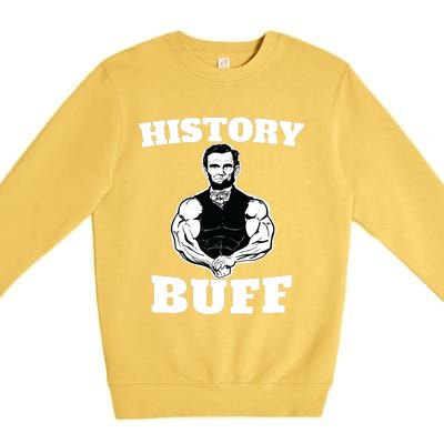 History Buff Funny Abraham Lincoln Weightlifting Premium Crewneck Sweatshirt