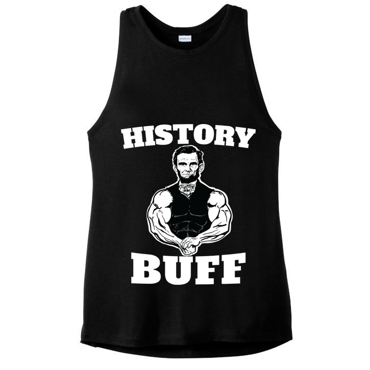 History Buff Funny Abraham Lincoln Weightlifting Ladies PosiCharge Tri-Blend Wicking Tank