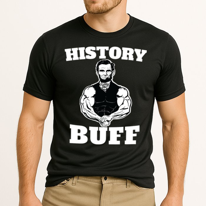 History Buff Funny Abraham Lincoln Weightlifting Cooling Performance Crew T-Shirt