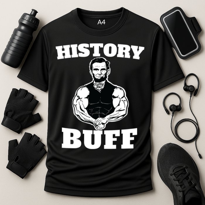 History Buff Funny Abraham Lincoln Weightlifting Cooling Performance Crew T-Shirt