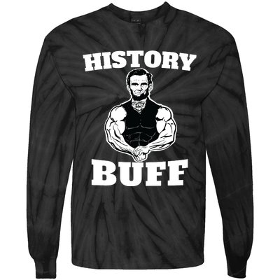 History Buff Funny Abraham Lincoln Weightlifting Tie-Dye Long Sleeve Shirt