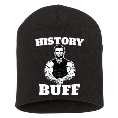 History Buff Funny Abraham Lincoln Weightlifting Short Acrylic Beanie