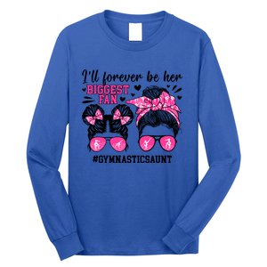 Her Biggest Fan Gymnastics Aunt Of A Gymnast Auntie Cute Gift Long Sleeve Shirt