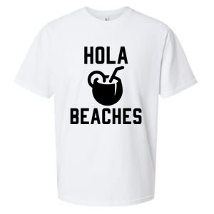 Hola Beaches Funny Drinking Beach Vacation Sueded Cloud Jersey T-Shirt