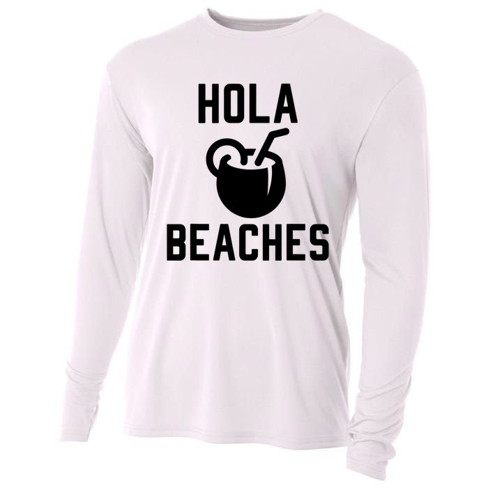 Hola Beaches Funny Drinking Beach Vacation Cooling Performance Long Sleeve Crew