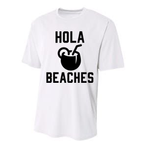 Hola Beaches Funny Drinking Beach Vacation Performance Sprint T-Shirt