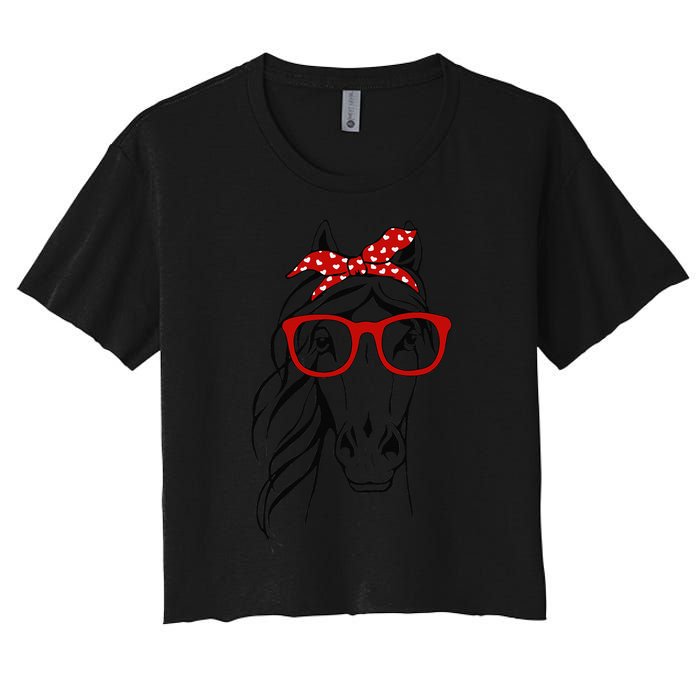 Horse Bandana For Horseback Riding Horse Lover Women's Crop Top Tee