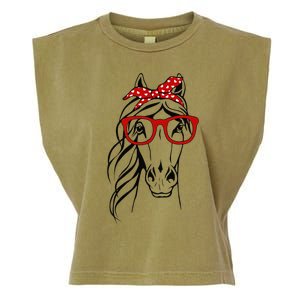 Horse Bandana For Horseback Riding Horse Lover Garment-Dyed Women's Muscle Tee