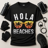 Hola Beaches Funny Beach Vacation Cooling Performance Crew T-Shirt